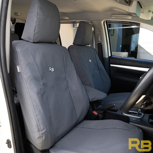 Razorback 4x4 - Toyota Hilux 8th Gen 48V V-Active (Cloth Seats) - SR & SR5 - XP7 Heavy-Duty Canvas 2x Front Seat Covers (Available)