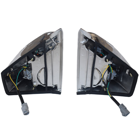 Pair Front Indicator Turn Signal (Chrome) - Suitable for Landcruiser 78/79 Series (1999-2007)