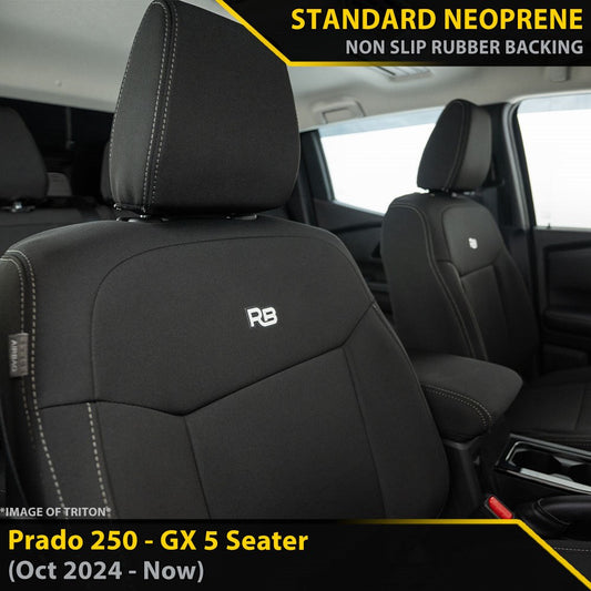 Toyota Prado 250 GX GP4 Neoprene 2x Front Seat Covers (In Stock)-Razorback 4x4
