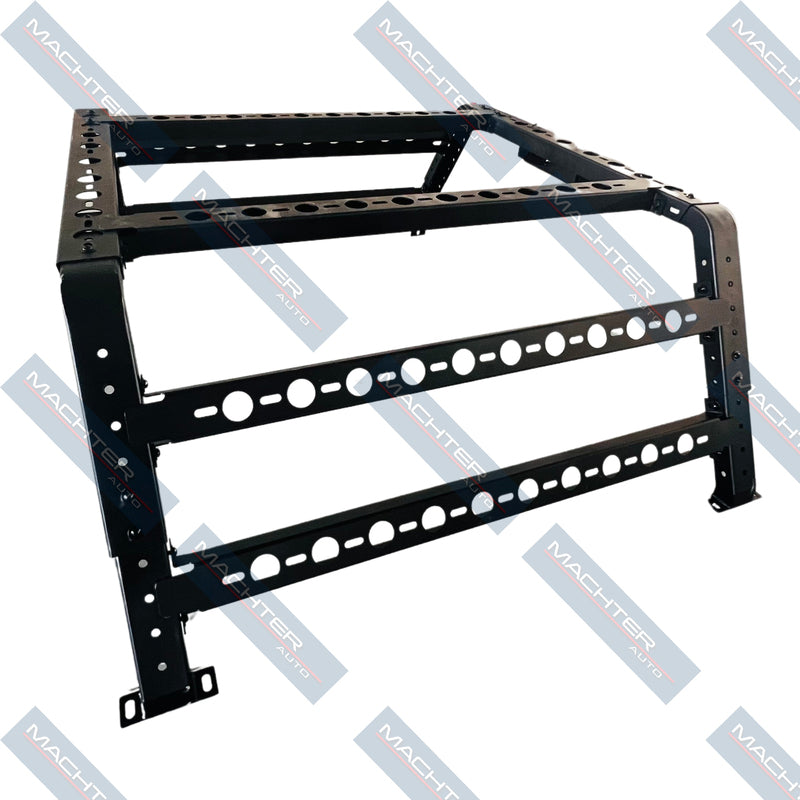 Black Powdercoated Steel Universal Ute Roof Rack with LED - Suitable For Hilux