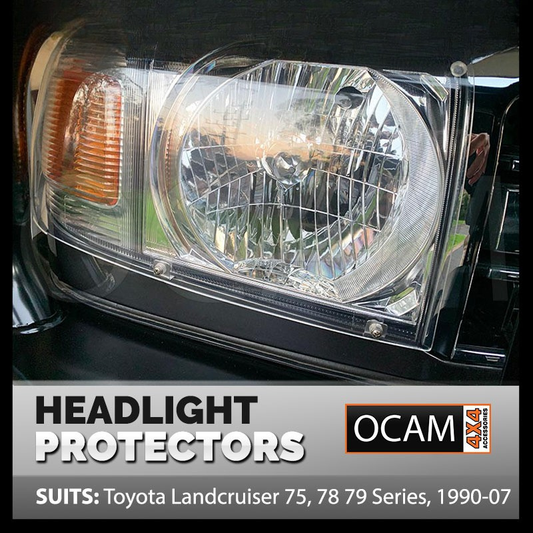 OCAM Headlight Protectors for Toyota Landcruiser 70 Series, 01/1990 - 01/2007, Lamp Covers