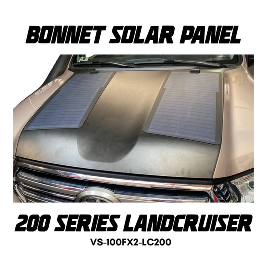 Bonnet Solar Panel - Suitable for Toyota Landcruiser LC200 - 100-Watt