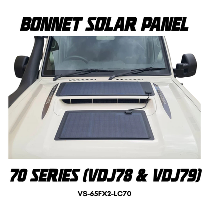 65W Bonnet Solar Panel - Suitable for Toyota Landcruiser 70 Series (VDJ78 & VDJ79) 65-Watt (35 & 30)
