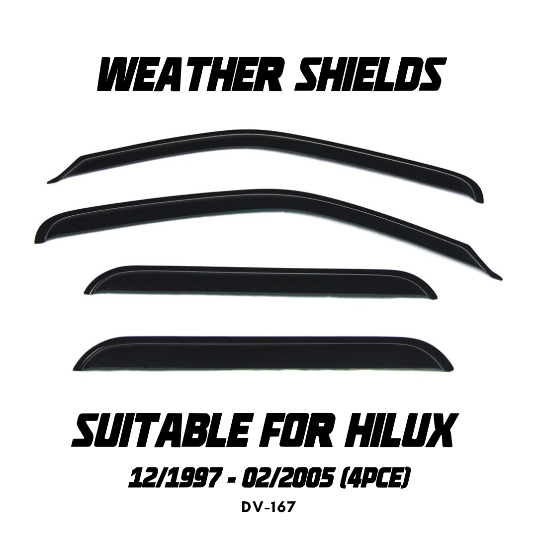 OCAM Weather Shields (4pce) - Suitable for use with Hilux 12/1997-02/2005