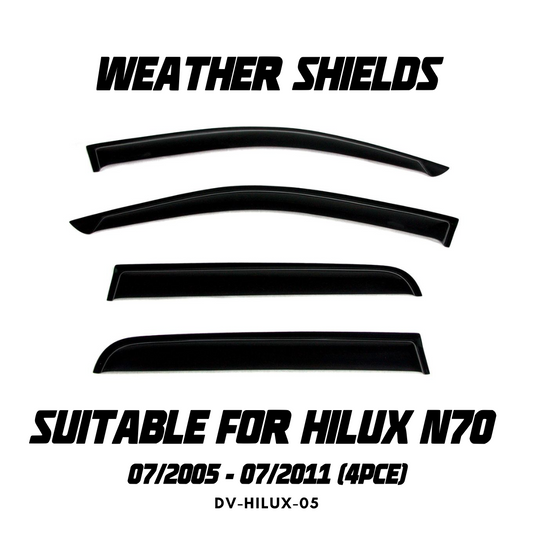 OCAM Weather Shields (4pce) - Suitable for use with N70 Hilux 2005-07/2011 Dual Cab