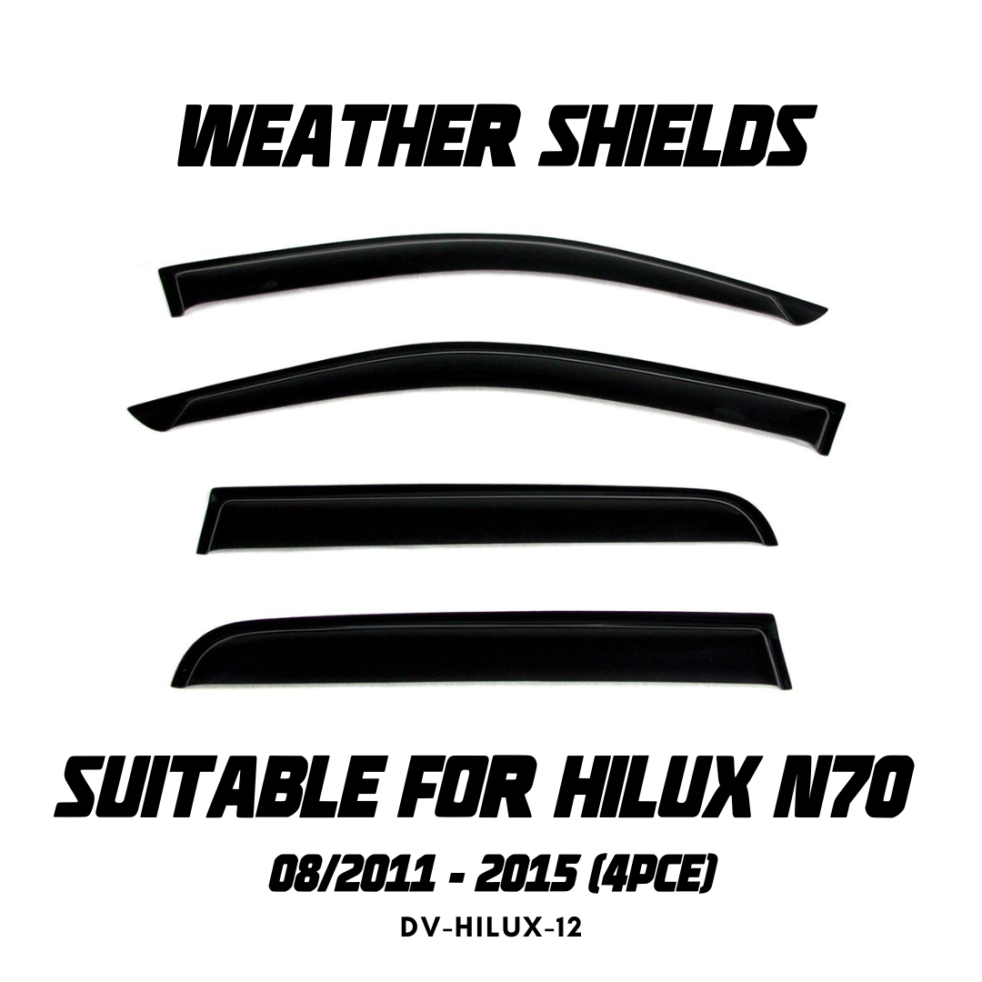 OCAM Weather Shields (4pce) - Suitable for use with N70 Hilux 08/2011-2015