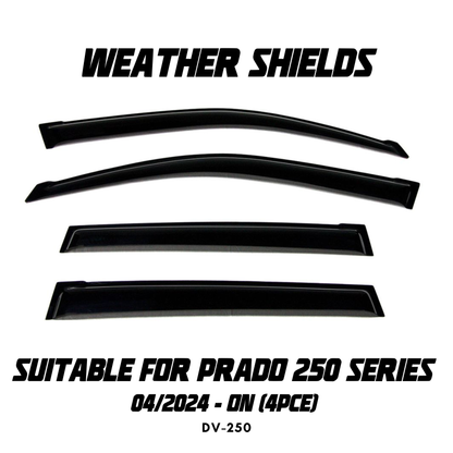 OCAM Weather Shields (4pce) - Suitable for use with Prado 250 Series (04/2024-On)