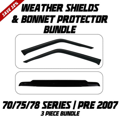 OCAM Weather Shields & Bonnet Protector - To Suit Single Cab 70/75/78 Series LandCruiser Pre-2007