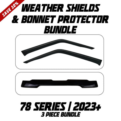 OCAM Weather Shields & Bonnet Protector - To Suit Single Cab 78 Series LandCruiser 11/2023-On