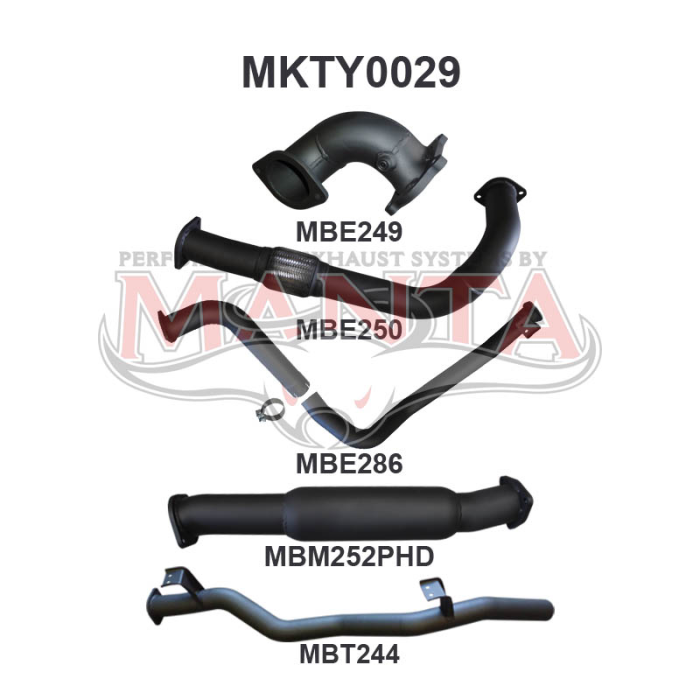 Manta Exhaust System - LandCruiser HDJ78 4.2L Turbo Diesel Troop Carrier / HZJ75 CT26 Turbo