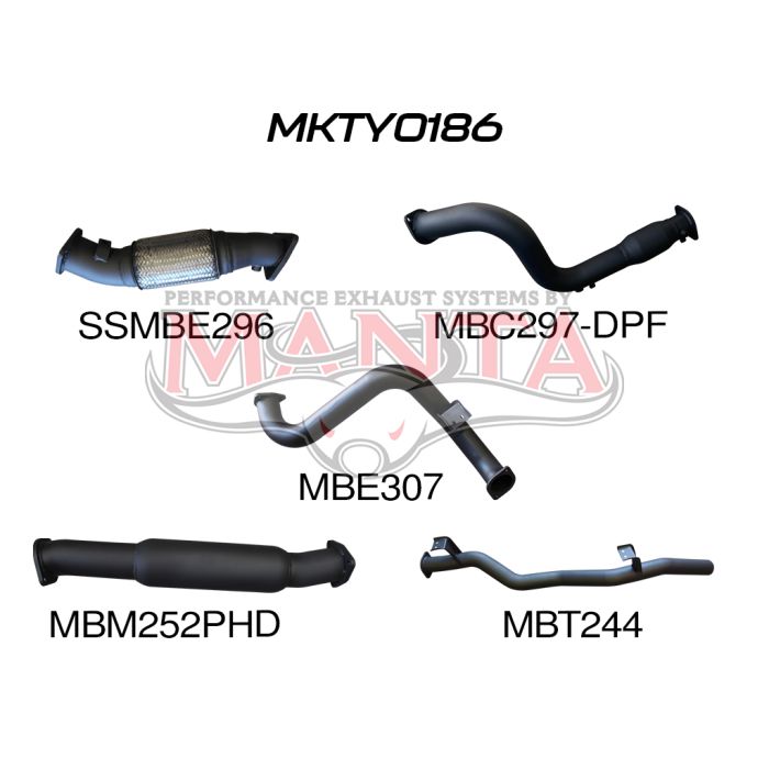 Manta Exhaust System - LandCruiser VDJ78 Troop Carrier 4.5L V8 DPF Oct 2016-On - MKTY0186