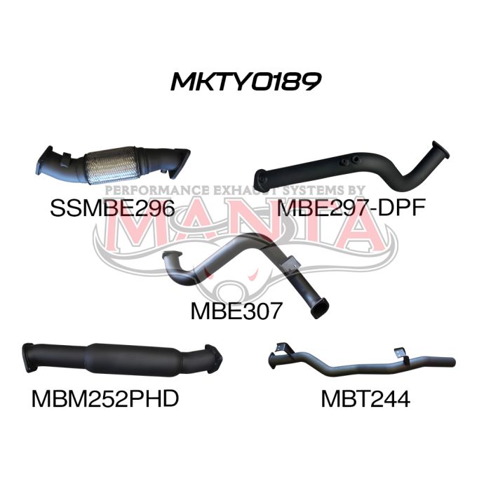 Manta Exhaust System - LandCruiser VDJ78 Troop Carrier 4.5L V8 DPF Oct 2016-On - MKTY0189