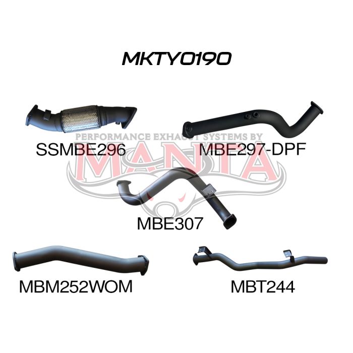 Manta Exhaust System - LandCruiser VDJ78 Troop Carrier 4.5L V8 DPF Oct 2016-On - MKTY0190