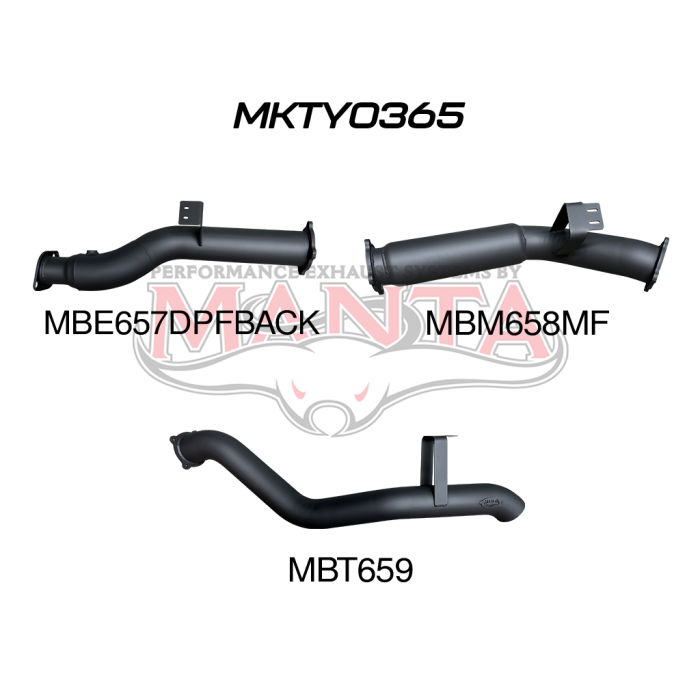 Manta Exhaust System - LandCruiser VDJ76 Wagon 4.5L V8 DPF Oct 2016-On - MKTY0365