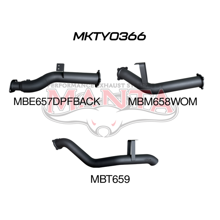 Manta Exhaust System - LandCruiser VDJ76 Wagon 4.5L V8 DPF Oct 2016-On - MKTY0366