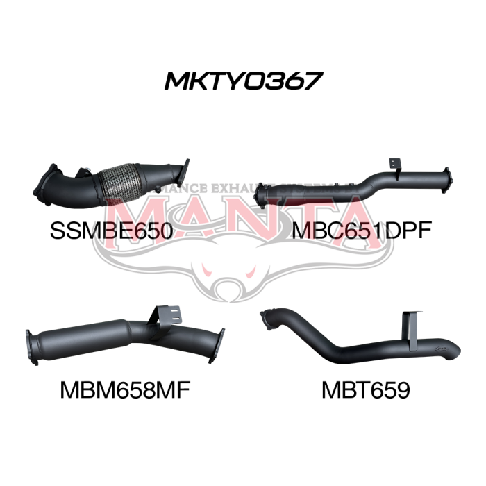 Manta Exhaust System - LandCruiser VDJ76 Wagon 4.5L V8 DPF Oct 2016-On - MKTY0367