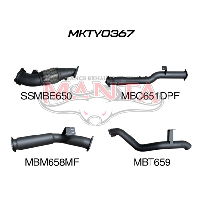 Manta Exhaust System - LandCruiser VDJ76 Wagon 4.5L V8 DPF Oct 2016-On - MKTY0367