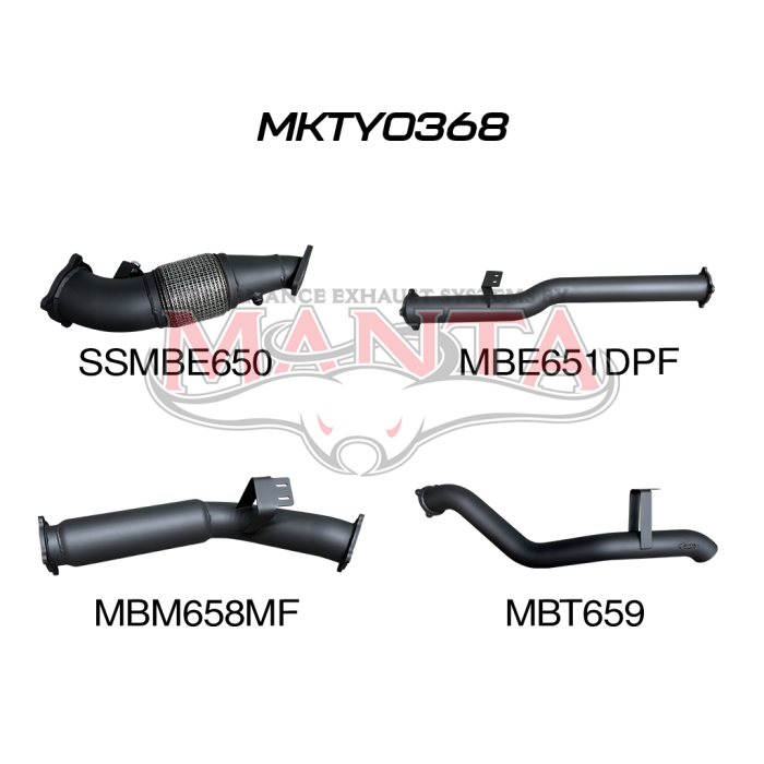 Manta Exhaust System - LandCruiser VDJ76 Wagon 4.5L V8 DPF Oct 2016-On - MKTY0368
