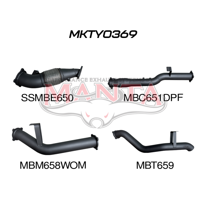 Manta Exhaust System - LandCruiser VDJ76 Wagon 4.5L V8 DPF Oct 2016-On - MKTY0369