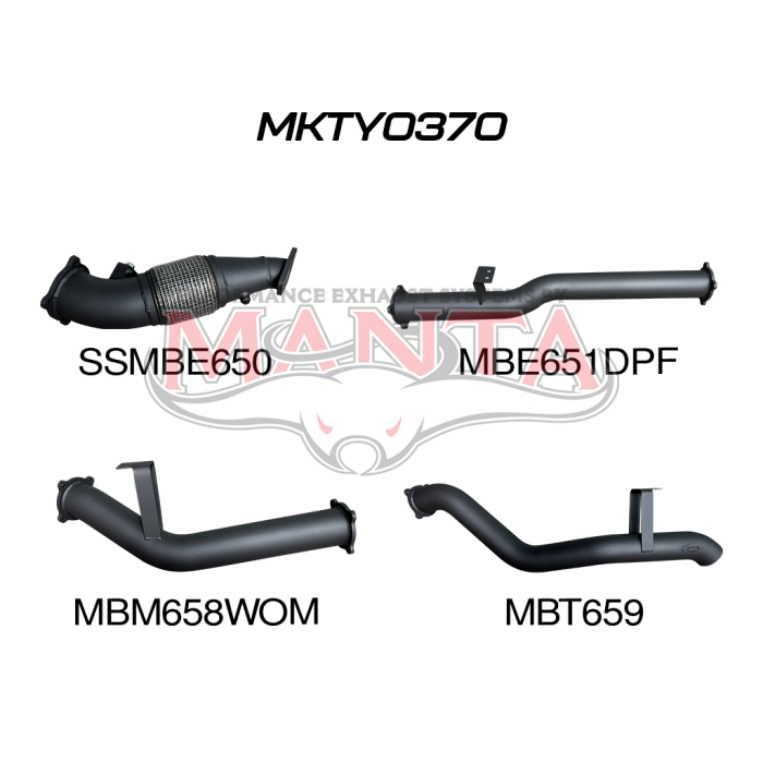 Manta Exhaust System - LandCruiser VDJ76 Wagon 4.5L V8 DPF Oct 2016-On - MKTY0370