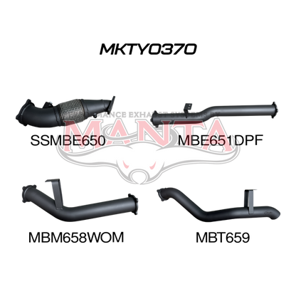 Manta Exhaust System - LandCruiser VDJ76 Wagon 4.5L V8 DPF Oct 2016-On - MKTY0370