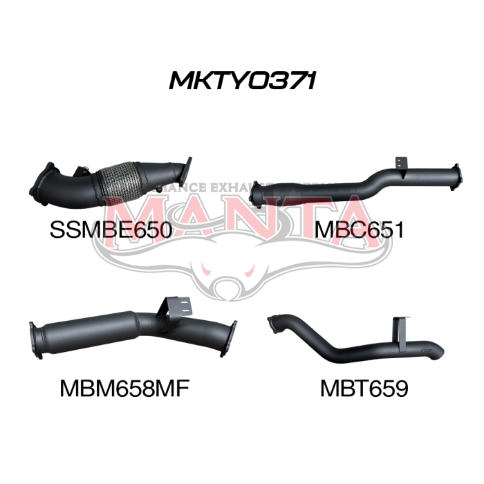 Manta Exhaust System - LandCruiser VDJ76 Wagon 4.5L V8 2007-2016 - MKTY0371