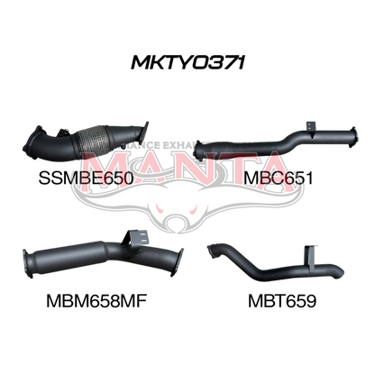 Manta Exhaust System - LandCruiser VDJ76 Wagon 4.5L V8 2007-2016 - MKTY0371