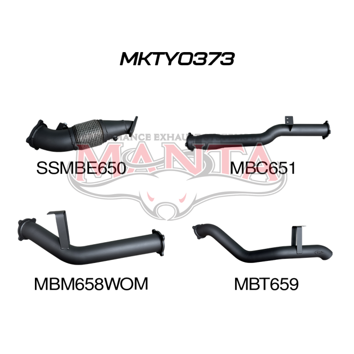 Manta Exhaust System - LandCruiser VDJ76 Wagon 4.5L V8 2007-2016 - MKTY0373