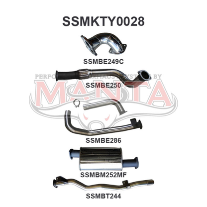 Manta Exhaust System - LandCruiser HDJ78 4.2L Turbo Diesel Troop Carrier / HZJ75 CT26 Turbo