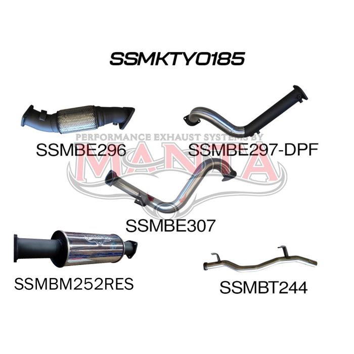 Manta Exhaust System - LandCruiser VDJ78 Troop Carrier 4.5L V8 DPF Oct 2016-On - SSMKTY0185
