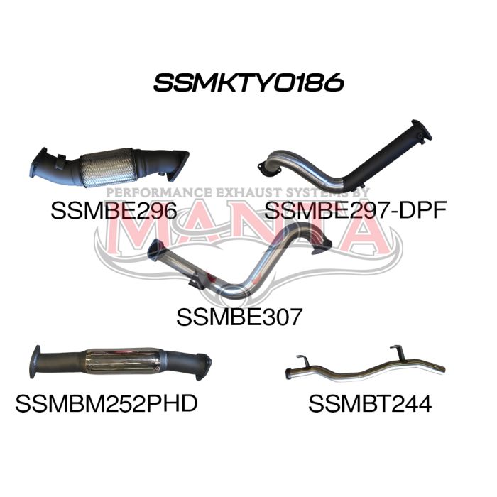 Manta Exhaust System - LandCruiser VDJ78 Troop Carrier 4.5L V8 DPF Oct 2016-On - SSMKTY0186