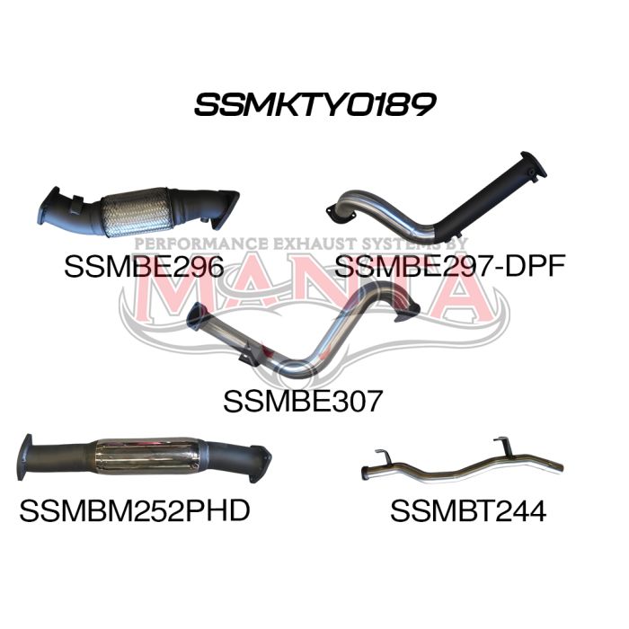 Manta Exhaust System - LandCruiser VDJ78 Troop Carrier 4.5L V8 DPF Oct 2016-On - SSMKTY0189