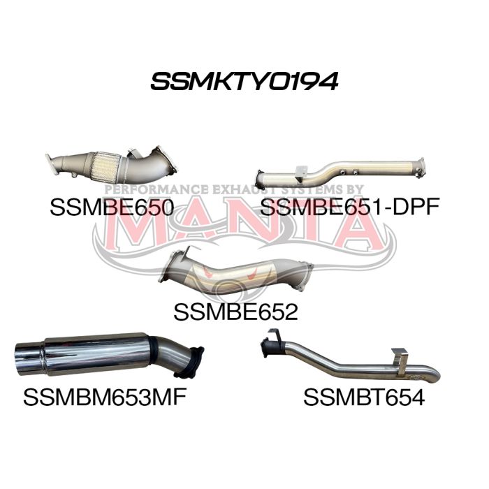 Manta Exhaust System - LandCruiser VDJ79 Dual Cab 4.5L V8 DPF Oct 2016-On - SSMKTY0194