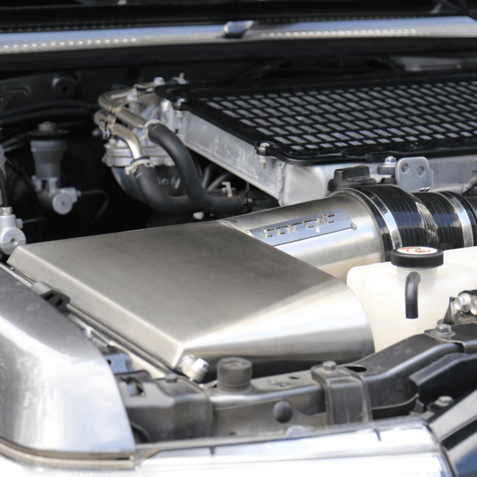 Torqit stainless steel airbox installed in a LandCruiser 79 Series engine bay
