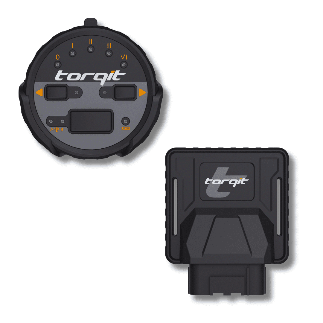 Torqit Pedal Torq Plus remote and control unit shown separately