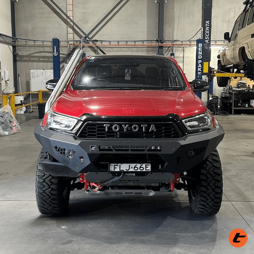 Torqit snorkel on Toyota Hilux 2.8L, stainless steel finish, view 2