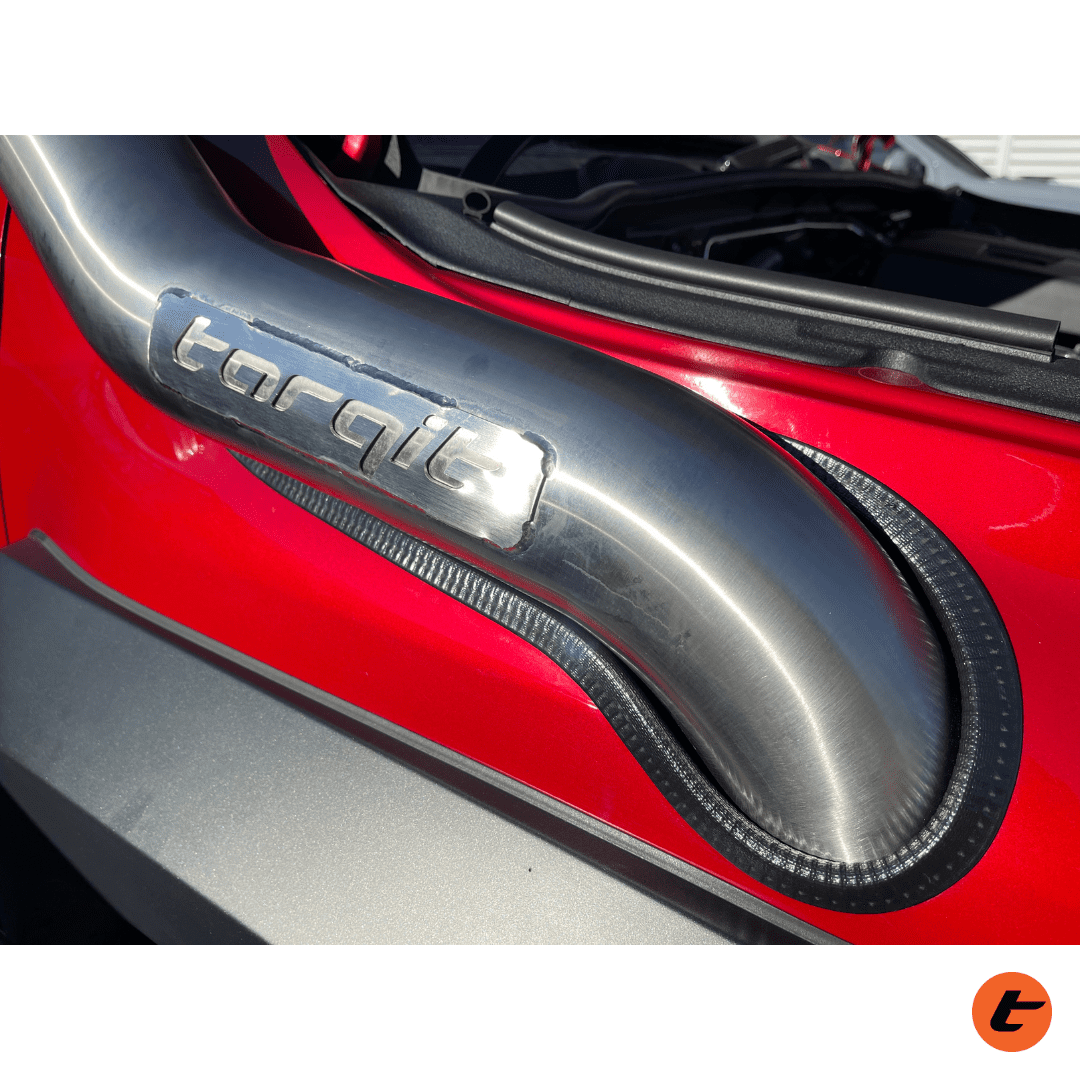Torqit snorkel on Toyota Hilux 2.8L, stainless steel finish, view 7