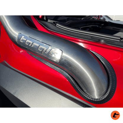 Torqit snorkel on Toyota Hilux 2.8L, stainless steel finish, view 7