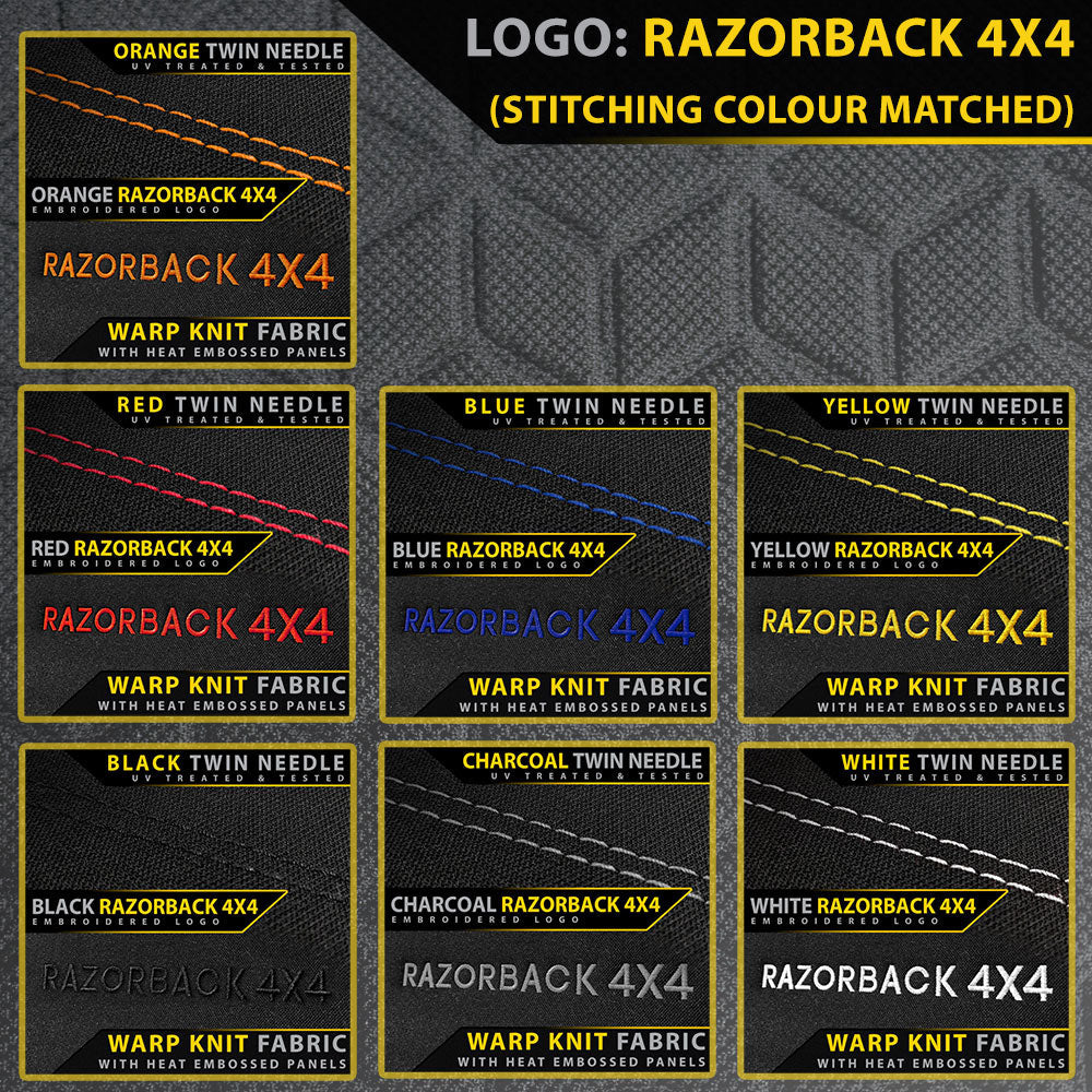 Razorback 4x4 GP6 Premium Neoprene 2x Front Seat Covers suitable for a Toyota Landcruiser 300 Series GX & GXL