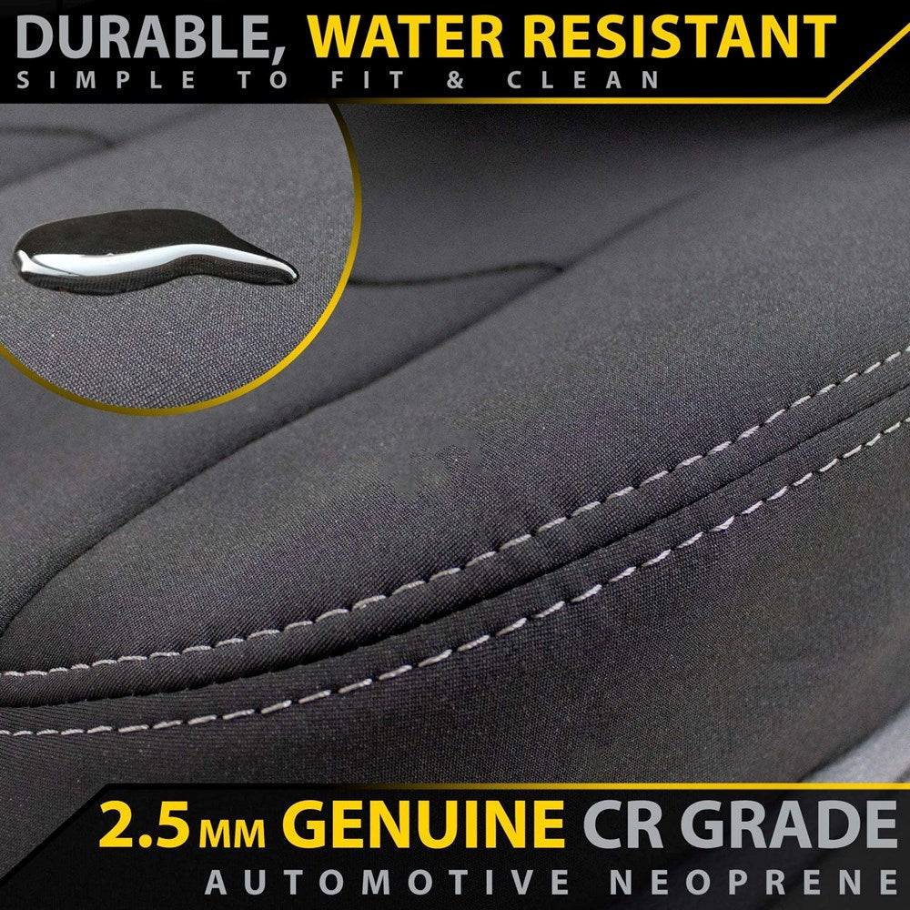 Razorback 4x4 GP4 Standard Neoprene Rear Row Seat Covers suitable for a Toyota Landcruiser 300 Series GX & GXL (In Stock)