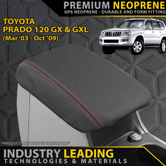 Razorback 4x4 GP6 Premium Neoprene Console Lid Cover suitable for a Toyota Prado 120 (Made to Order)