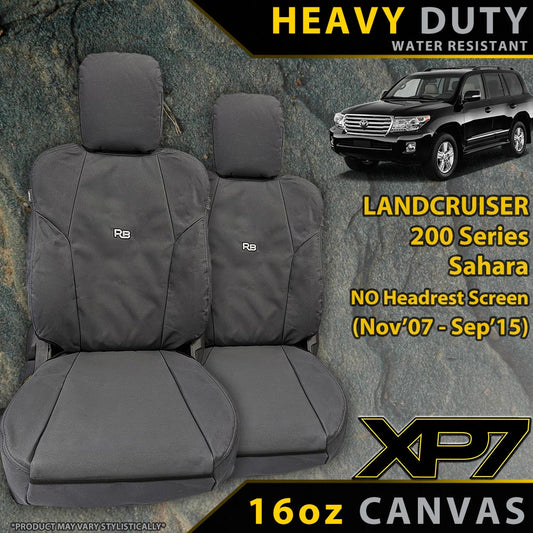 Toyota Landcruiser 200 Series Sahara (Pre Facelift) Heavy Duty XP7 Canvas 2x Front Seat Covers (Made to Order)