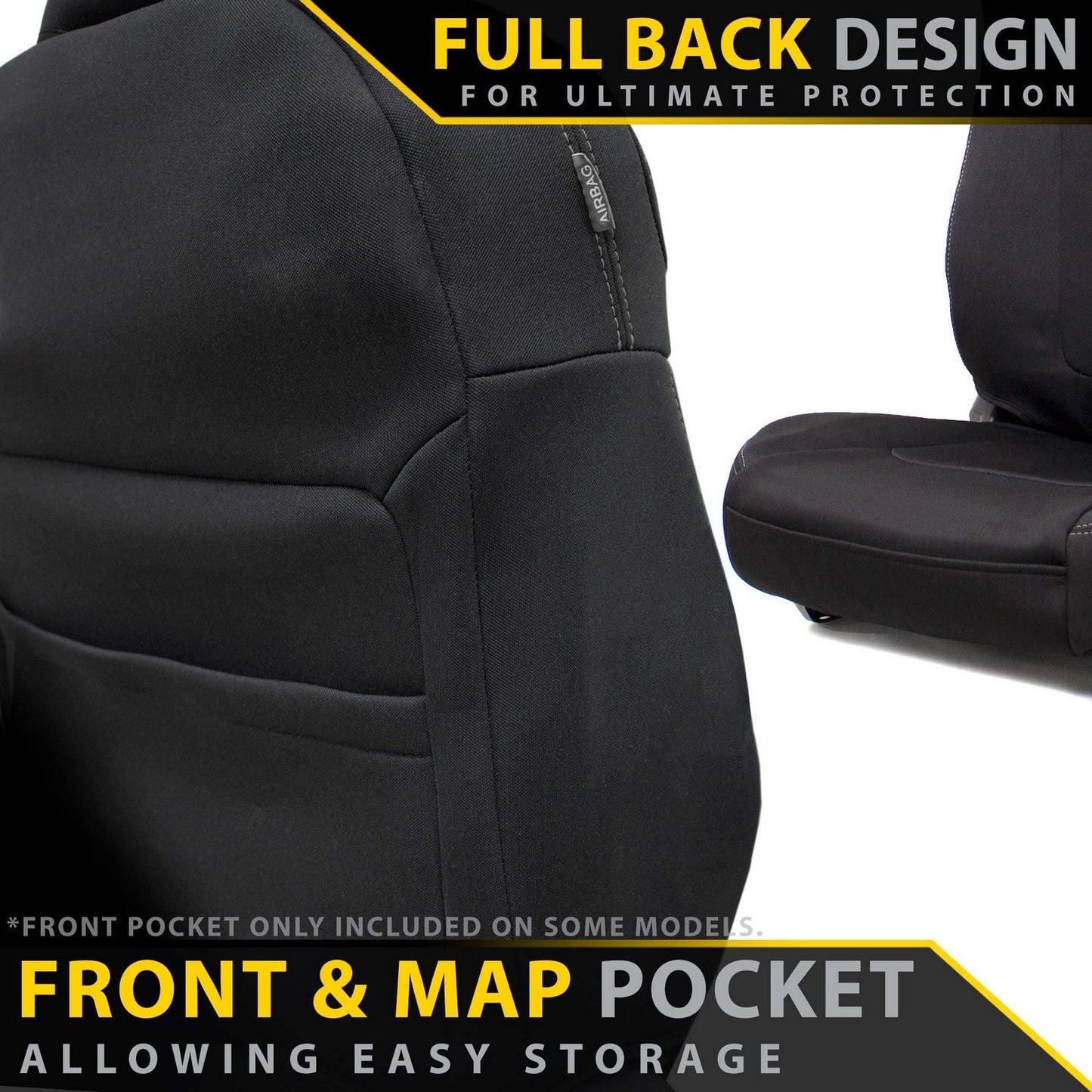 Razorback 4x4 GP4 Standard Neoprene 2x Front Seat Covers suitable for a Toyota Landcruiser 80 Series GXL & RV