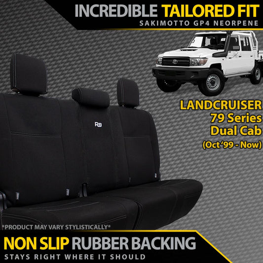 Toyota LC 79 Series Dual Cab Neoprene Rear Row Seat Covers (Made to Order)