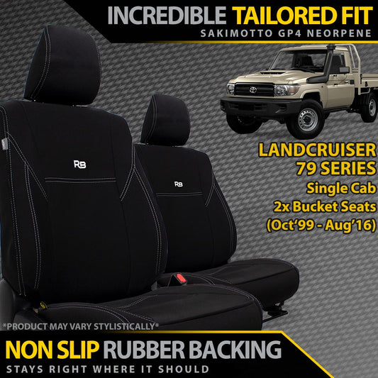 Toyota Landcruiser 79 Single Cab Neoprene 2x Front Seat Covers (In Stock)
