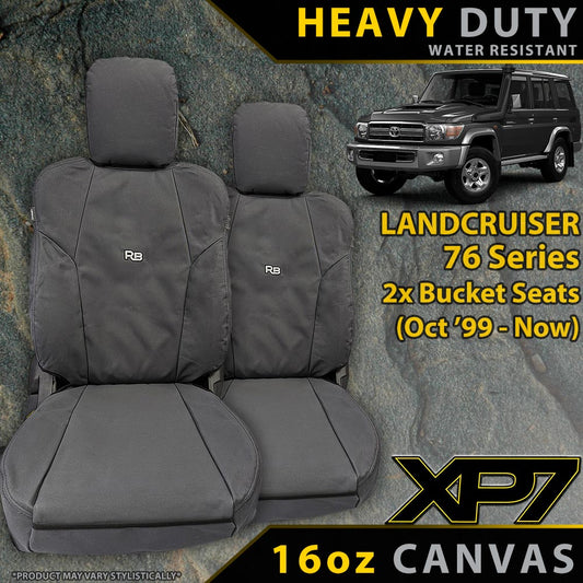 Toyota LC 76 Series 2x Bucket Seats Heavy Duty XP7 Canvas 2x Front Seat Covers (Available)