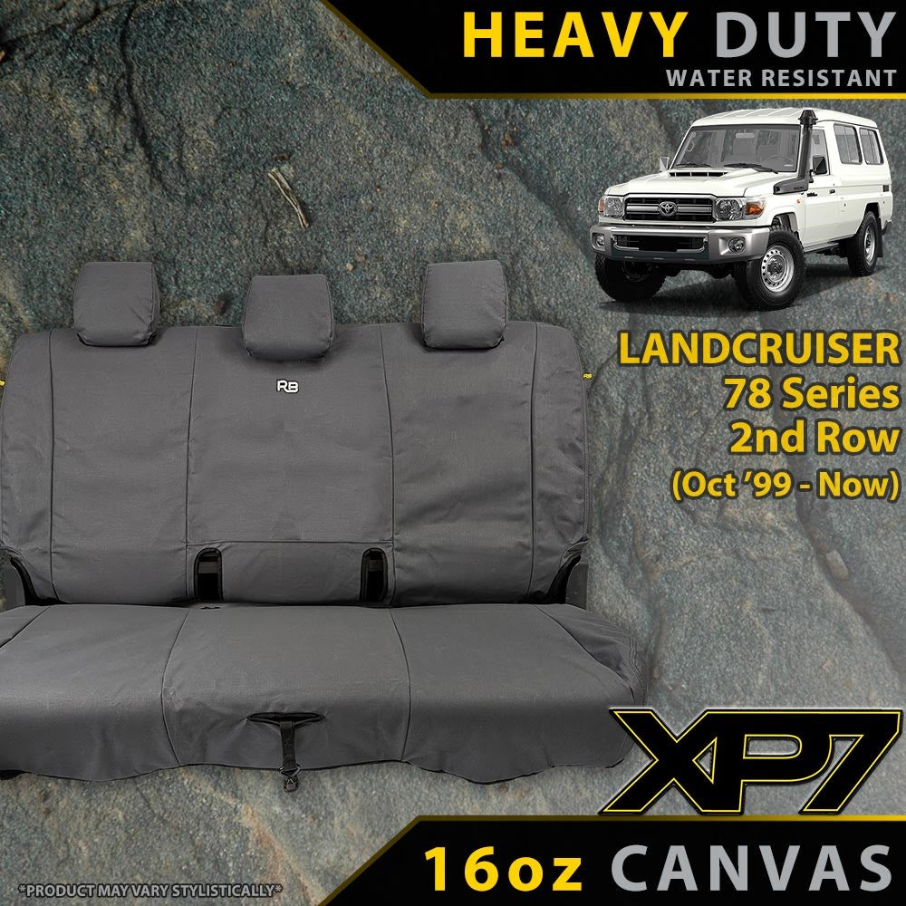 Razorback 4x4 XP7 Heavy Duty Canvas Rear Row Seat Covers suitable for a Toyota Landcruiser 78 Series (Made to Order)