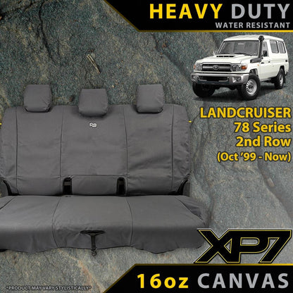 Razorback 4x4 XP7 Heavy Duty Canvas Rear Row Seat Covers suitable for a Toyota Landcruiser 78 Series (Made to Order)