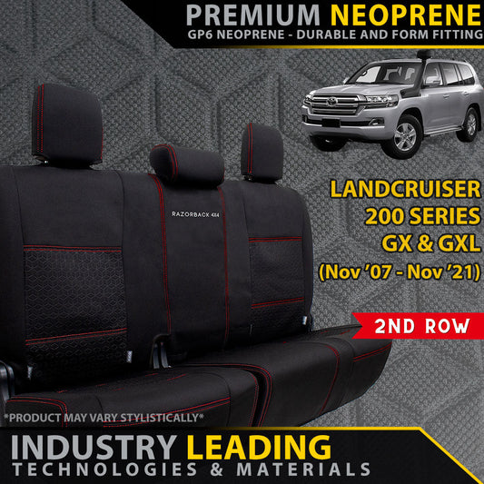 Toyota Landcruiser 200 Series GX/GXL Premium Neoprene 2nd Row Seat Covers (Available)