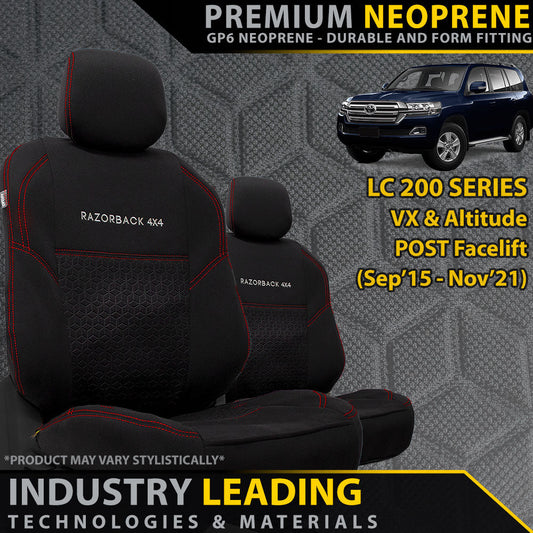 Toyota Landcruiser 200 Series VX/Altitude (09/2015+) Premium Neoprene 2x Front Seat Covers